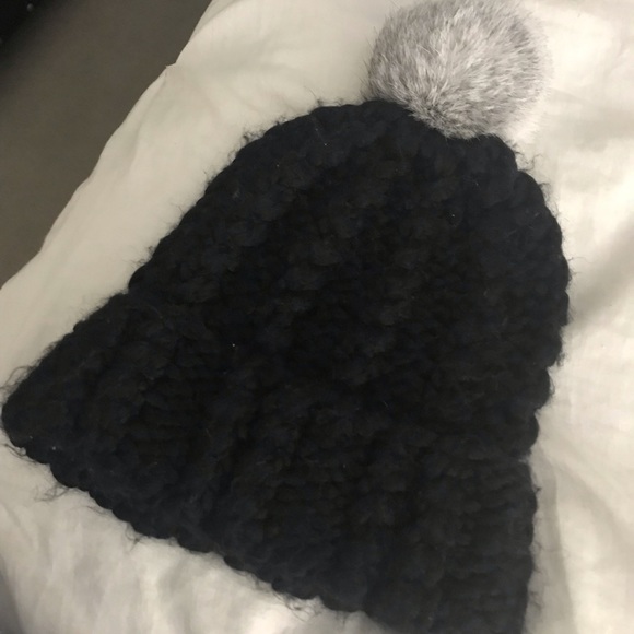 Rebecca Minkoff Rabbit Fur Pom Pom Beanie - Picture 4 of 5
